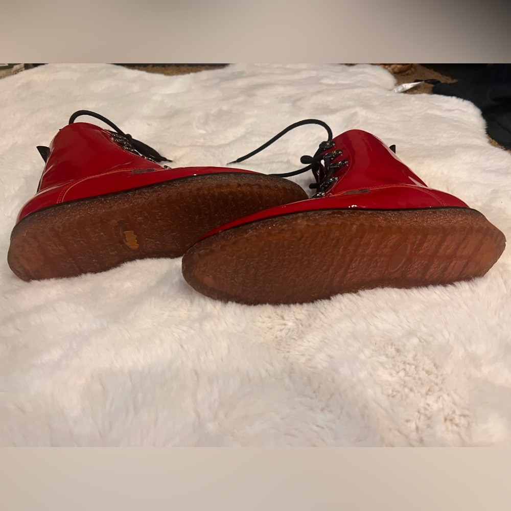 Canadian Bulle pointy toe red patent zip boots size 39 8 /8.5 - Picture 5 of 7
